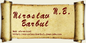 Miroslav Barbul vizit kartica